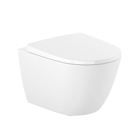 Image of Roca Ona: Compact Wall-Hung Rimless Toilet Pan