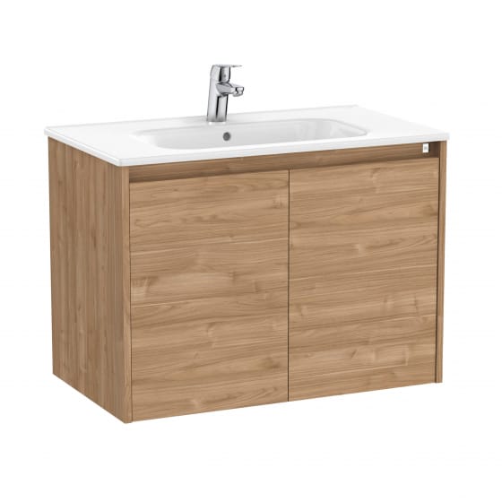 Image of Roca Tenet: Unik Wall-hung Vanity Unit with Two Doors and Basin (800mm)