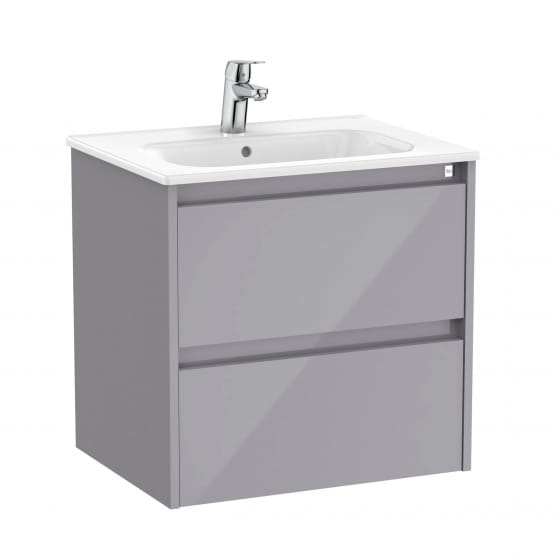 Image of Roca Tenet: Unik Wall-hung Vanity Unit with Two Drawers and Basin (600mm)