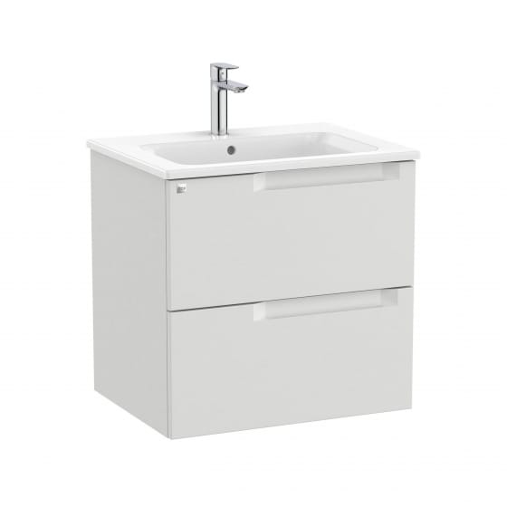 Image of Roca Aleyda: Unik Wall-hung Vanity Unit with Two Drawers and Basin (600mm)