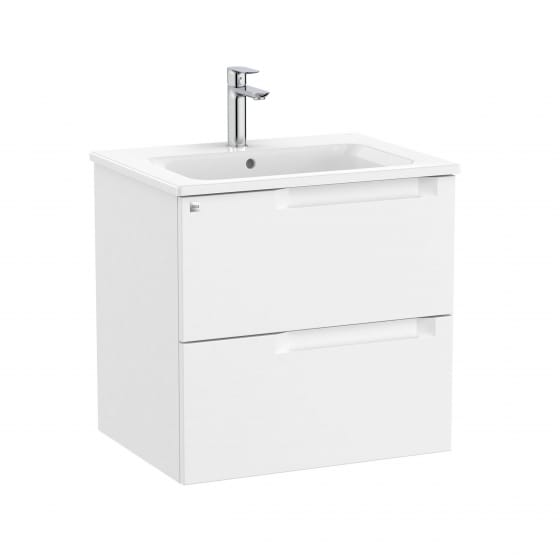 Image of Roca Aleyda: Unik Wall-hung Vanity Unit with Two Drawers and Basin (600mm)