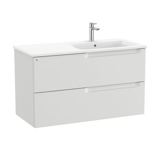 Image of Roca Aleyda: Unik Wall-hung Vanity Unit with Two Drawers and Right-handed Basin (1000mm)