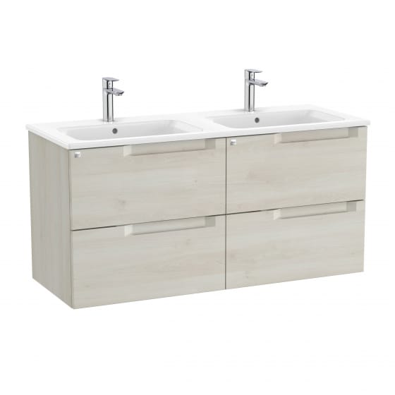 Image of Roca Aleyda: Unik Wall-hung Double Vanity Unit with Four Drawers and Double Basins (1200mm)