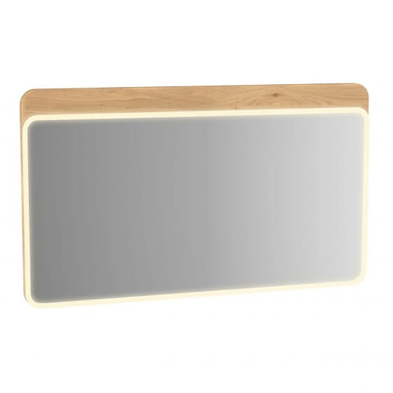 Image of Vitra: Sento Illuminated Wall-hung Bathroom Mirror in Light Oak