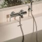Image of Roca Ona: Wall Mounted Bath Shower Mixer Tap With Filler Spout