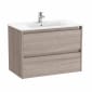 Image of Roca Tenet: Unik Wall-hung Vanity Unit with Two Drawers and Basin (800mm)