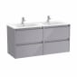 Image of Roca Tenet: Unik Wall-hung Double Vanity Unit with Four Drawers and Two Basins (1200mm)