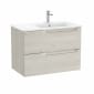 Image of Roca Aleyda: Unik Wall-hung Vanity Unit with Two Drawers and RH Basin (800mm)