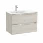 Image of Roca Aleyda: Unik Wall-hung Vanity Unit with Two Drawers and LH Basin (800mm)