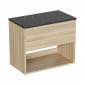 Image of Britton Hackney: Wall-Hung Vanity Unit with Marquina Worktop (700mm)