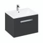 Image of Britton: Wall-hung Vanity Unit with Single Drawer and MyHome Countertop Basin (600mm)